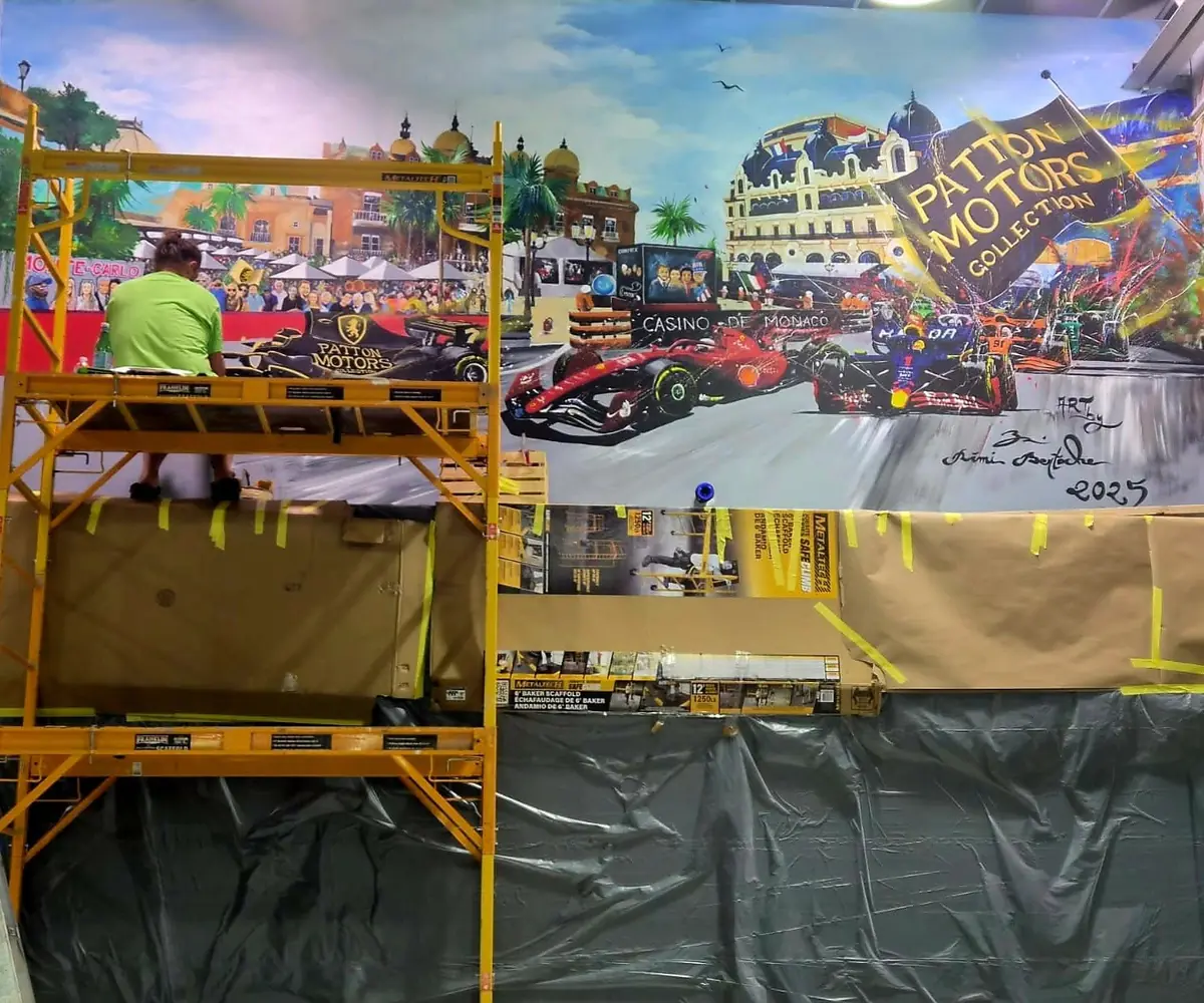 Fresque en cours chez Patton Motors en Floride
