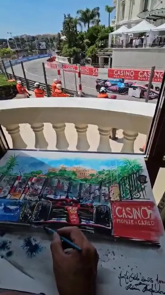 Live painting Monaco F1 avec Charles Leclerc